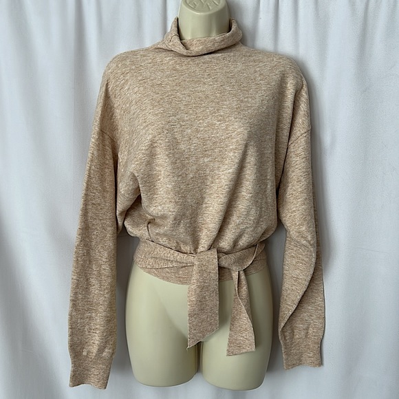 Wilfred Aritzia NWT New Lorin Cashmere Light Oatmeal Sweater Shirt Top **Sz S** - Picture 5 of 9